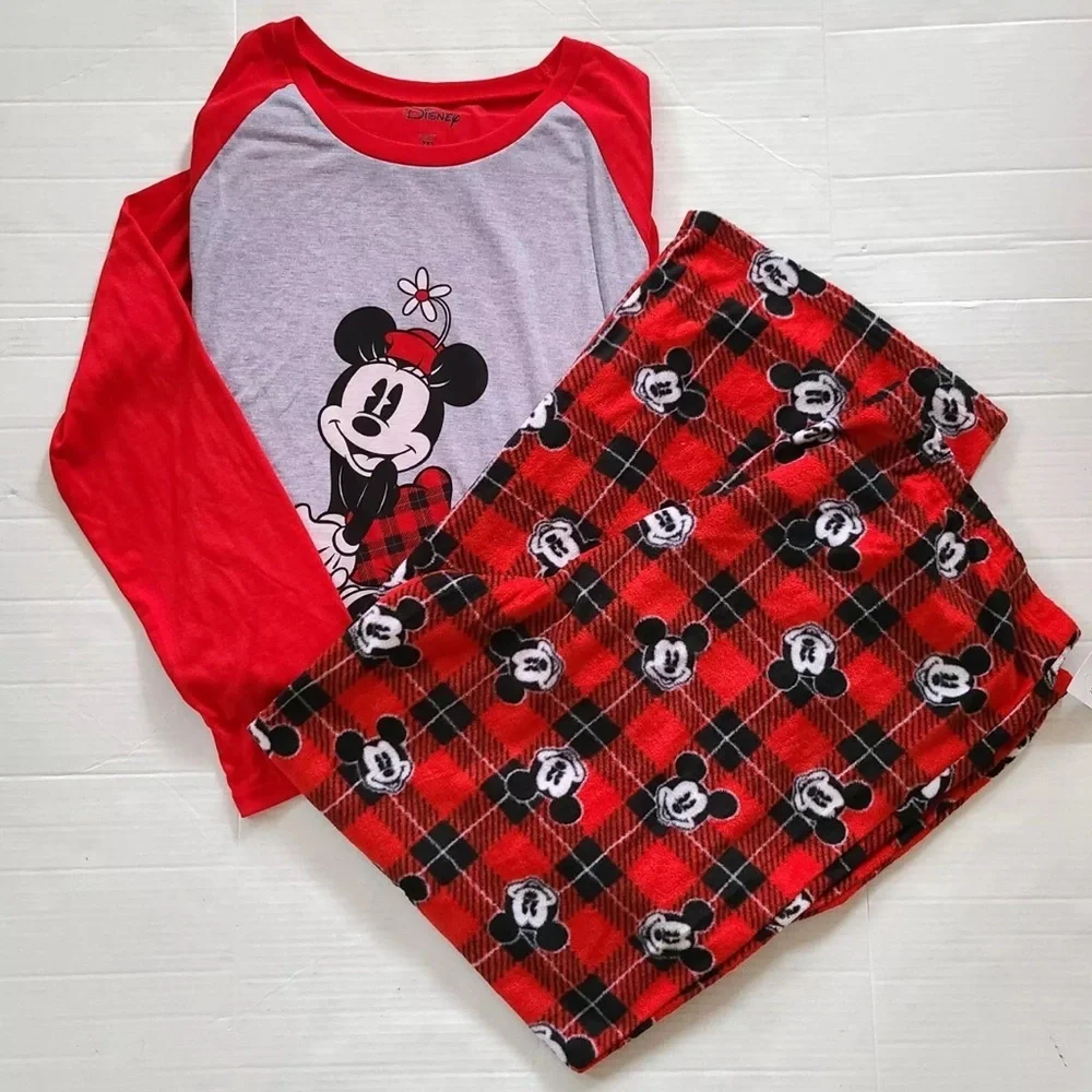 Disney Minnie Mouse Family Christmas Holiday Festive Pajama Set Women’s Sz S - Picture 3 of 12